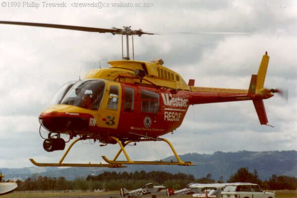 WestPac Rescue Helicopter hovers about to depart after its display  